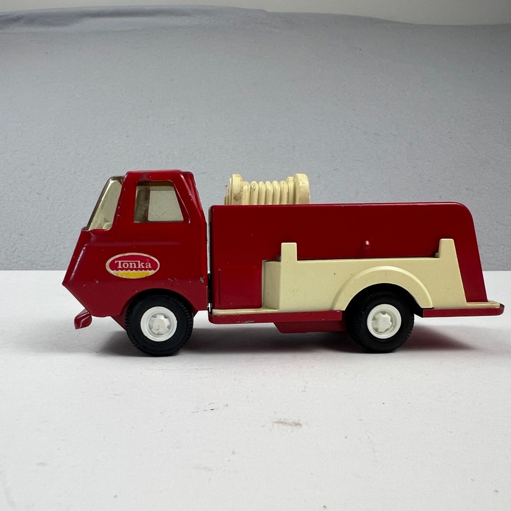 Vintage Tonka Fire Truck Pumper Toy Red Pressed Steel Diecast Mini